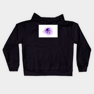 Purple pansy on white background Kids Hoodie